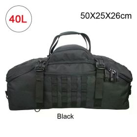 40L 60L 80L Sport Travel Bag Molle Tactical Backpack Gym Fitness Bag Large Duffle Bags for Camping Hunting Fishing (Color: 40L Black)