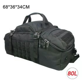 40L 60L 80L Sport Travel Bag Molle Tactical Backpack Gym Fitness Bag Large Duffle Bags for Camping Hunting Fishing (Color: 80L Black)