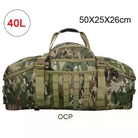 40L 60L 80L Sport Travel Bag Molle Tactical Backpack Gym Fitness Bag Large Duffle Bags for Camping Hunting Fishing (Color: 40L Green Camo)