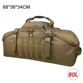 40L 60L 80L Sport Travel Bag Molle Tactical Backpack Gym Fitness Bag Large Duffle Bags for Camping Hunting Fishing (Color: 80L Brown)