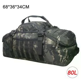 40L 60L 80L Sport Travel Bag Molle Tactical Backpack Gym Fitness Bag Large Duffle Bags for Camping Hunting Fishing (Color: 80L Black Camo)