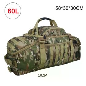 40L 60L 80L Sport Travel Bag Molle Tactical Backpack Gym Fitness Bag Large Duffle Bags for Camping Hunting Fishing (Color: 60L Green Camo)